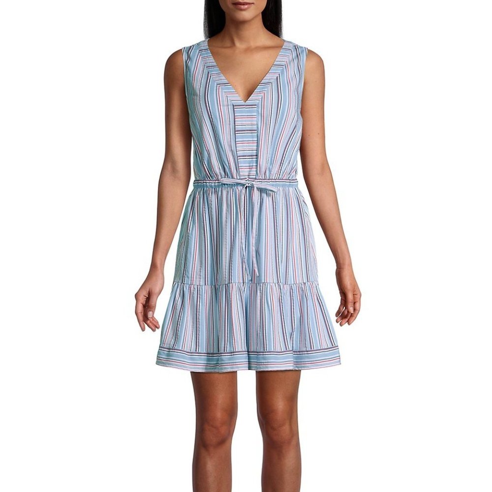 Vineyard Vines Striped Seersucker Dress Ocean Breeze Stripe NWT Medium